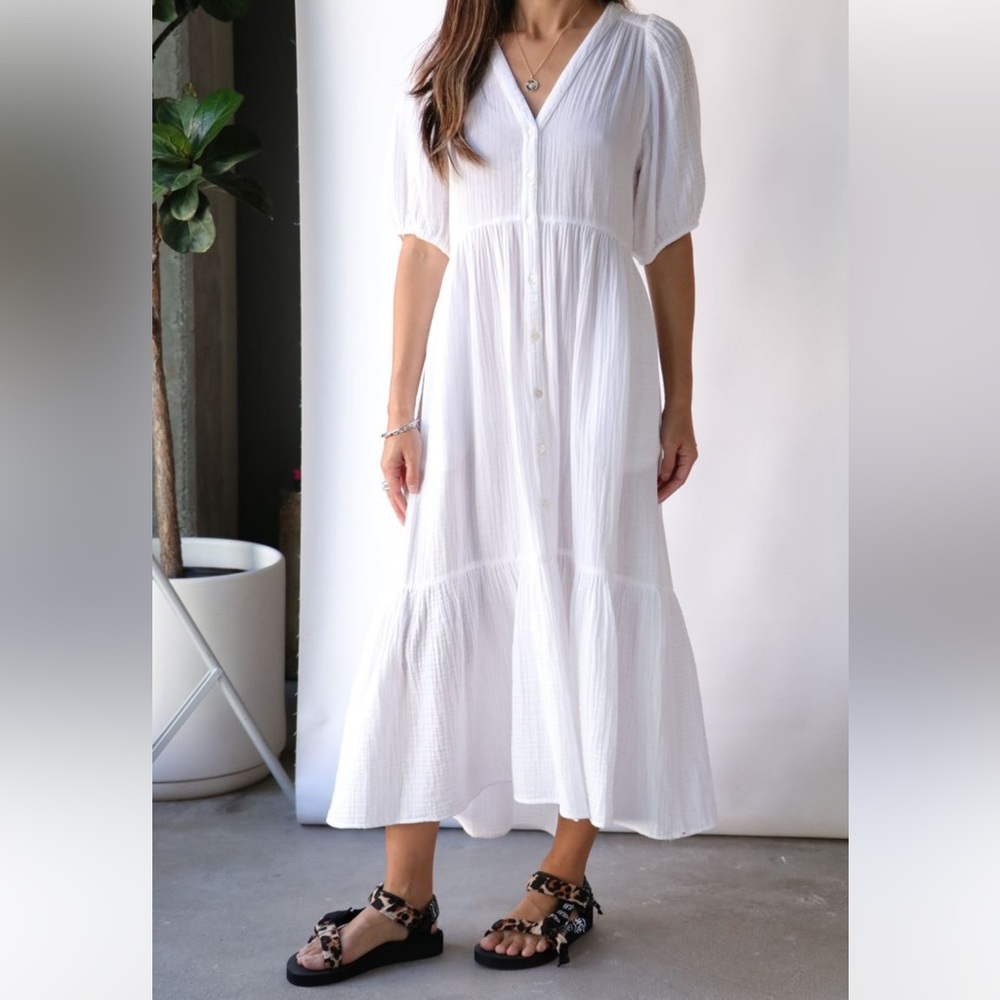 XiRENA White Lennox Midi Dress Size Small